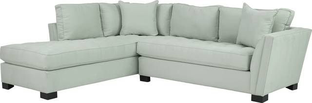 Cindy Crawford Home Calvin Heights Aqua Microfiber 2 Pc Sectional - Thumbnail - Image 1