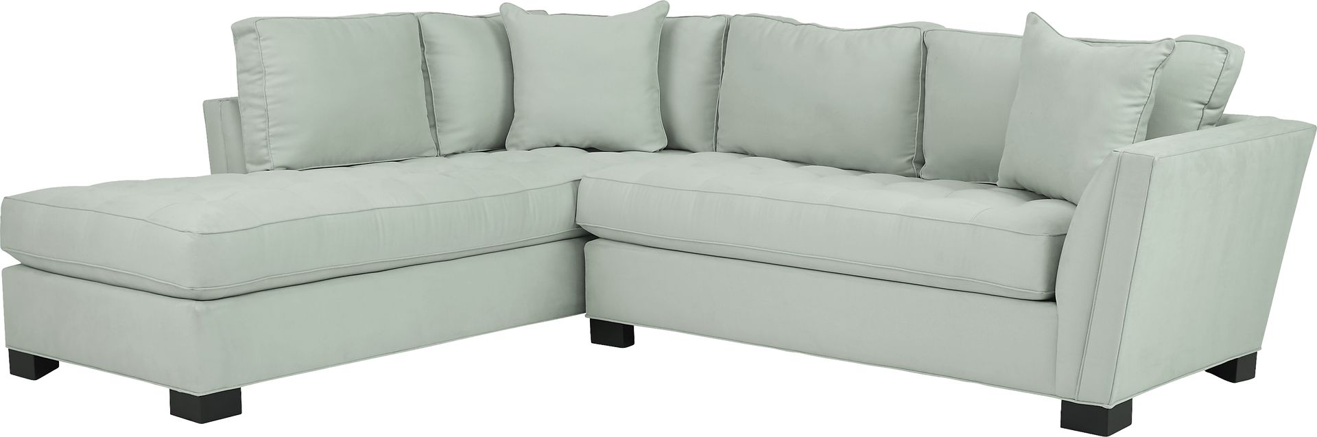 Cindy Crawford Home Calvin Heights Aqua Microfiber 2 Pc Sectional - Image 1
