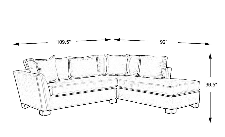 Cindy Crawford Home Calvin Heights Aqua Microfiber 2 Pc Sectional ...