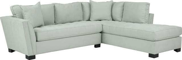 Cindy Crawford Home Calvin Heights Aqua Microfiber 2 Pc Sectional - Thumbnail - Image 1