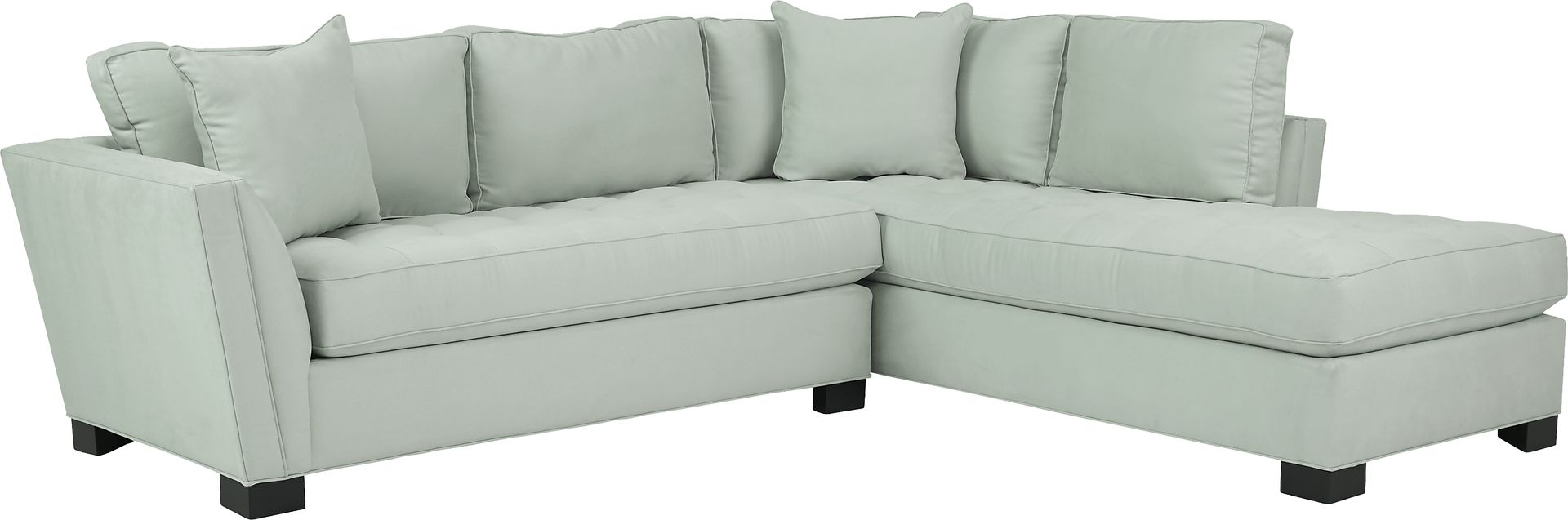 Cindy Crawford Home Calvin Heights Aqua Microfiber 2 Pc Sectional - Image 1