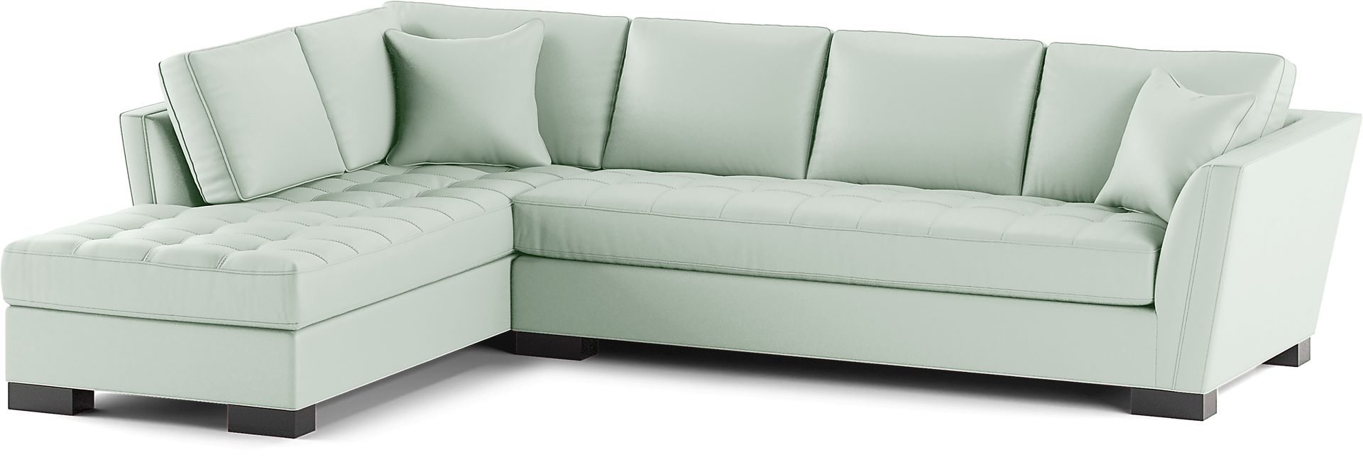 Cindy Crawford Home Calvin Heights Aqua Microfiber 2 Pc XL Sectional - Image 3