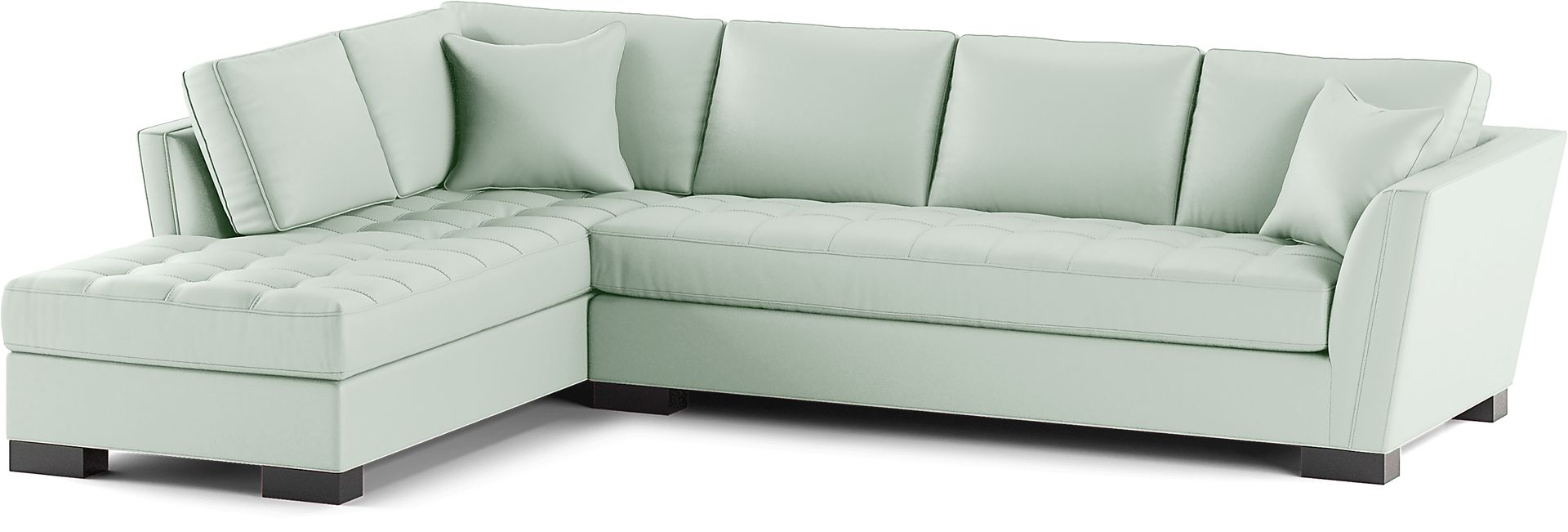 Cindy Crawford Home Calvin Heights Aqua Microfiber 2 Pc XL Sectional - Image 1