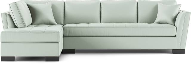 Cindy Crawford Home Calvin Heights Aqua Microfiber 2 Pc XL Sectional - Thumbnail - Image 1
