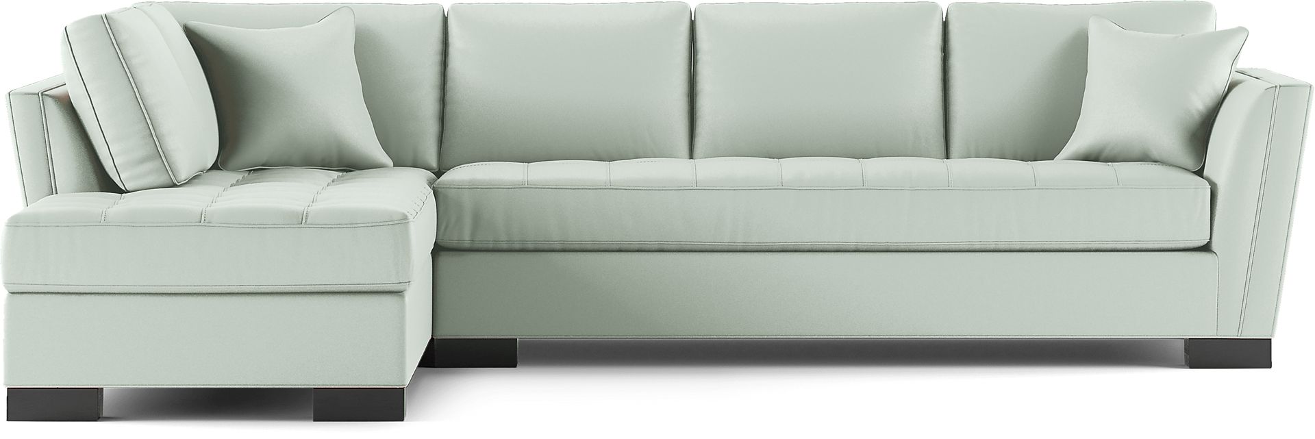 Cindy Crawford Home Calvin Heights Aqua Microfiber 2 Pc XL Sectional - Image 1