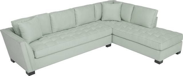Cindy Crawford Home Calvin Heights Aqua Microfiber 2 Pc XL Sectional - Thumbnail - Image 3