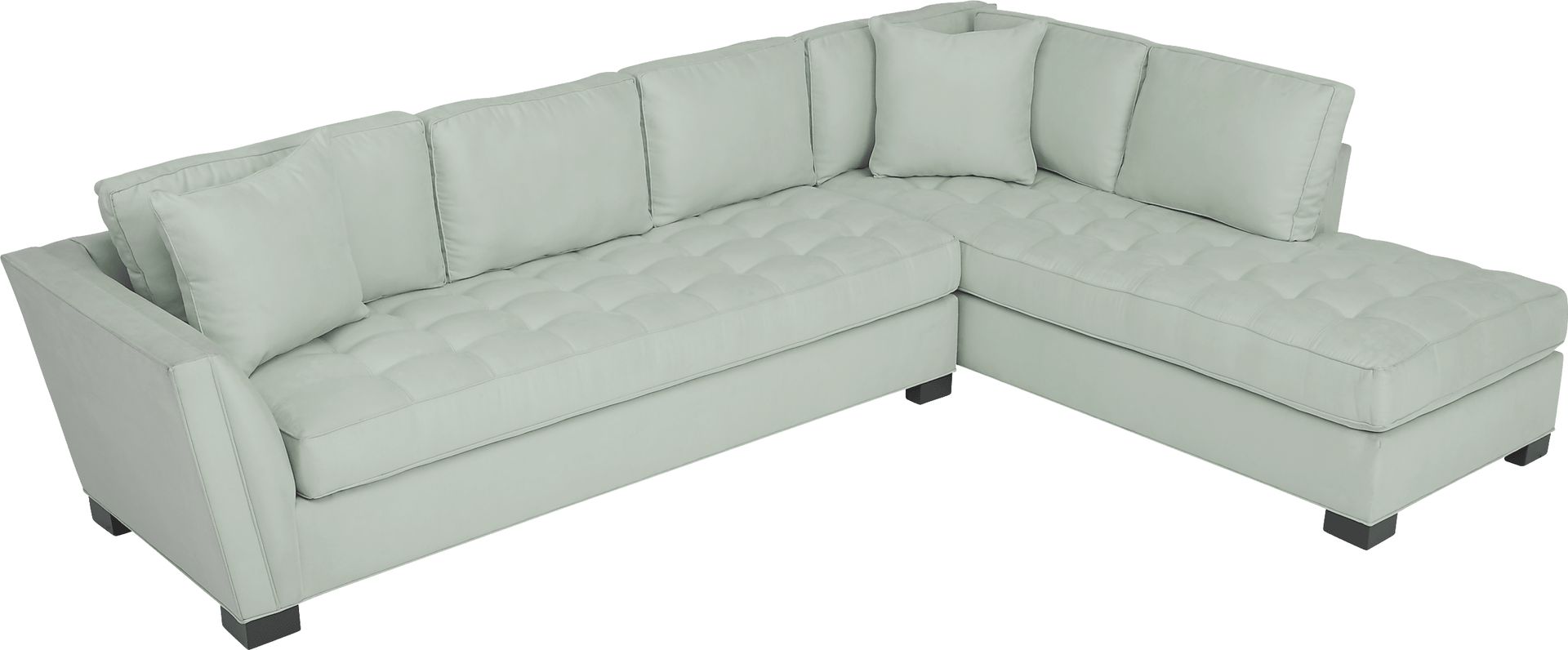 Cindy Crawford Home Calvin Heights Aqua Microfiber 2 Pc XL Sectional - Image 3