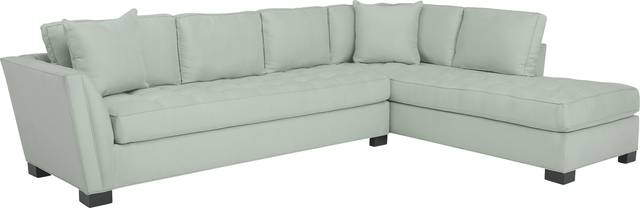Cindy Crawford Home Calvin Heights Aqua Microfiber 2 Pc XL Sectional - Thumbnail - Image 1