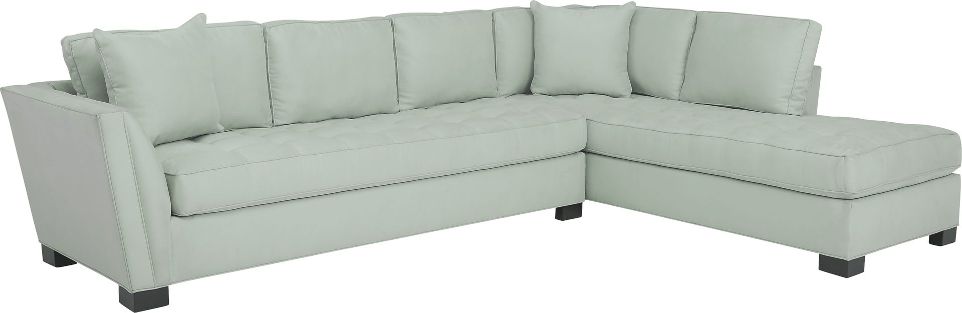 Cindy Crawford Home Calvin Heights Aqua Microfiber 2 Pc XL Sectional - Image 1