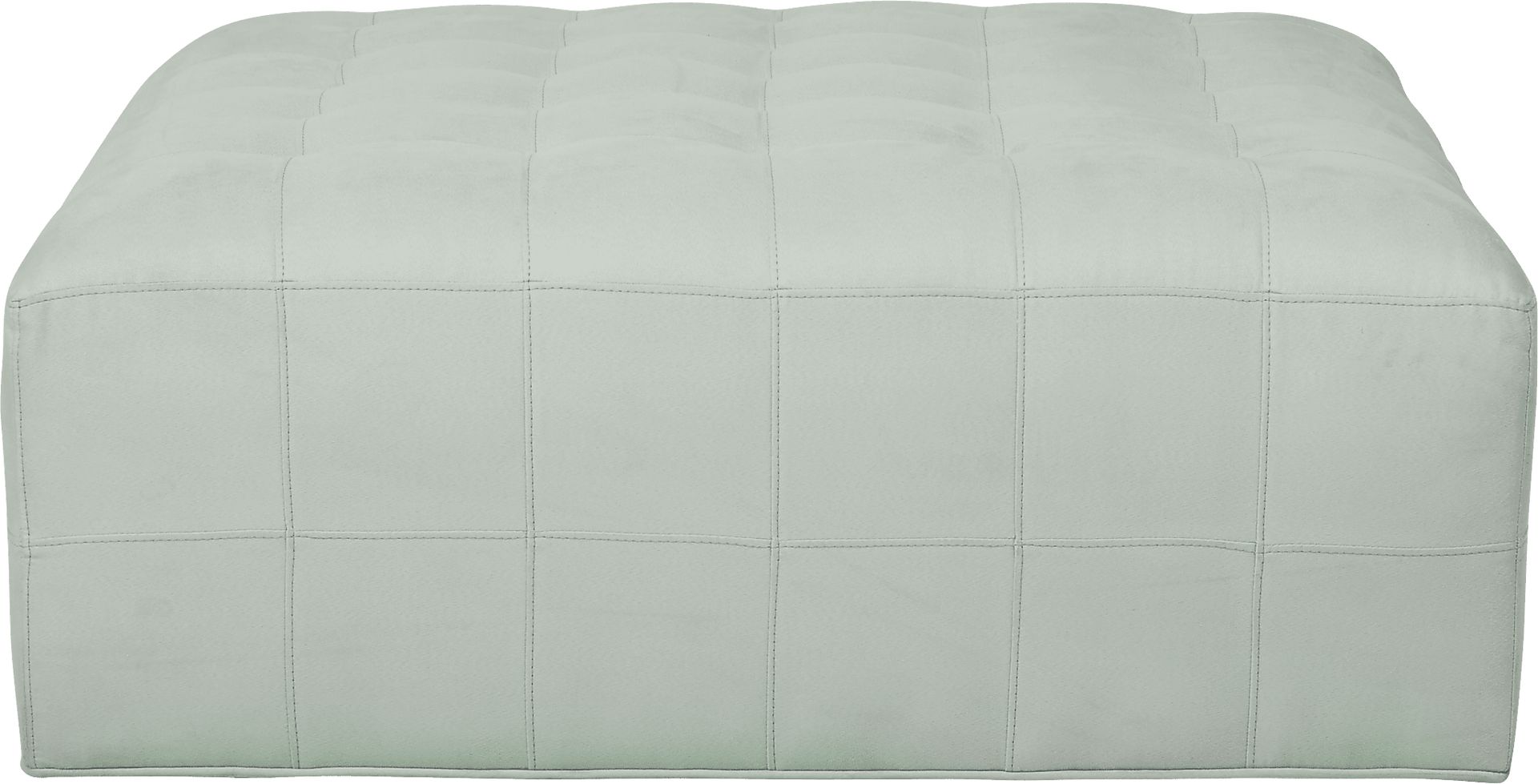 Cindy Crawford Home Calvin Heights Aqua Microfiber Cocktail Ottoman - Image 2