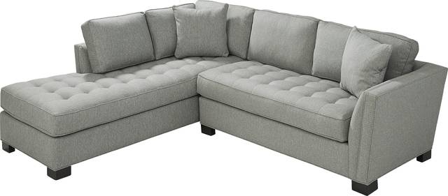 Cindy Crawford Home Calvin Heights Bluestone Textured 2 Pc Sectional - Thumbnail - Image 3