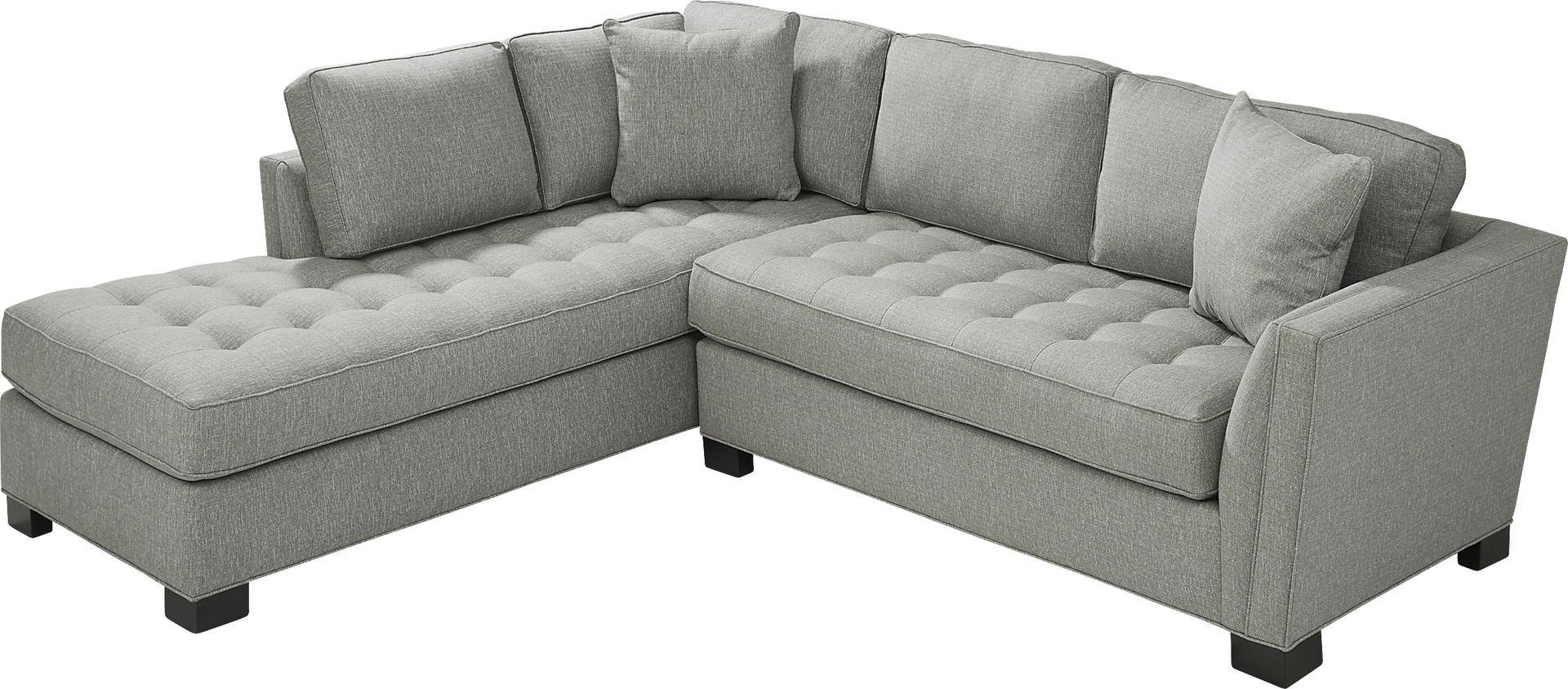 Cindy Crawford Home Calvin Heights Bluestone Textured 2 Pc Sectional - Image 3