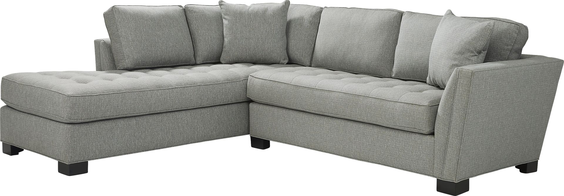 Cindy Crawford Home Calvin Heights Bluestone Textured 2 Pc Sectional - Image 1
