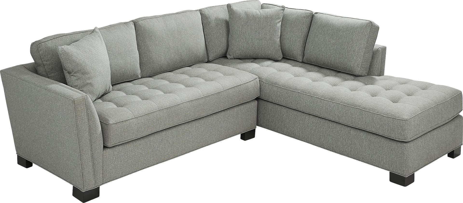 Cindy Crawford Home Calvin Heights Bluestone Textured 2 Pc Sectional - Image 3