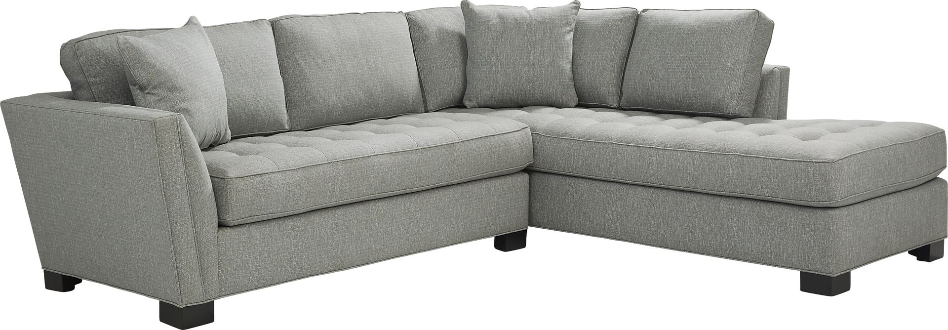 Cindy Crawford Home Calvin Heights Bluestone Textured 2 Pc Sectional - Image 1