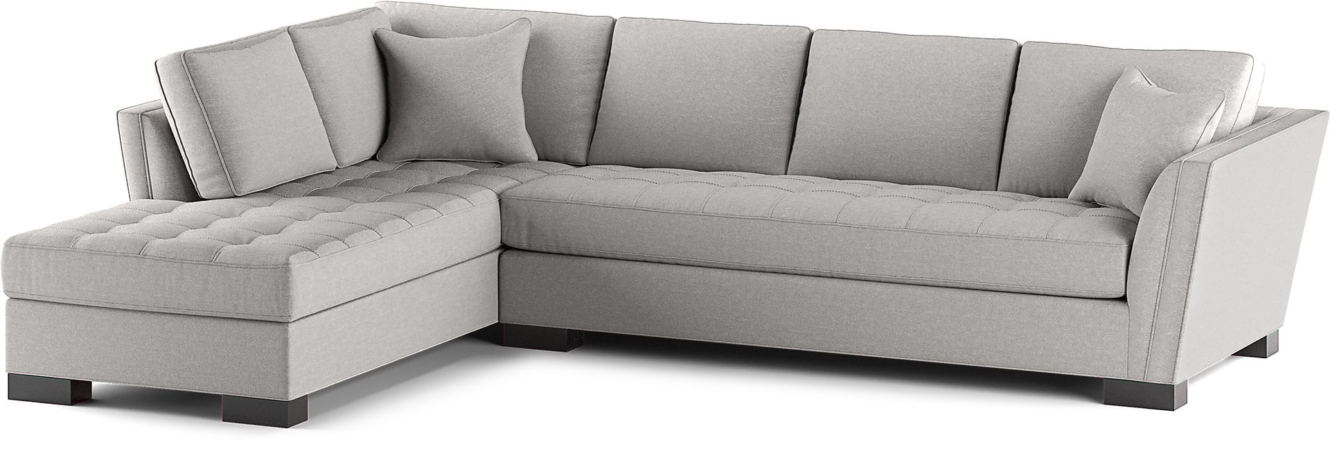 Cindy Crawford Home Calvin Heights Bluestone Textured 2 Pc XL Sectional - Image 1