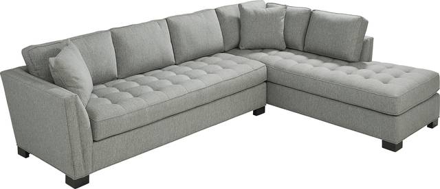 Cindy Crawford Home Calvin Heights Bluestone Textured 2 Pc XL Sectional - Thumbnail - Image 3