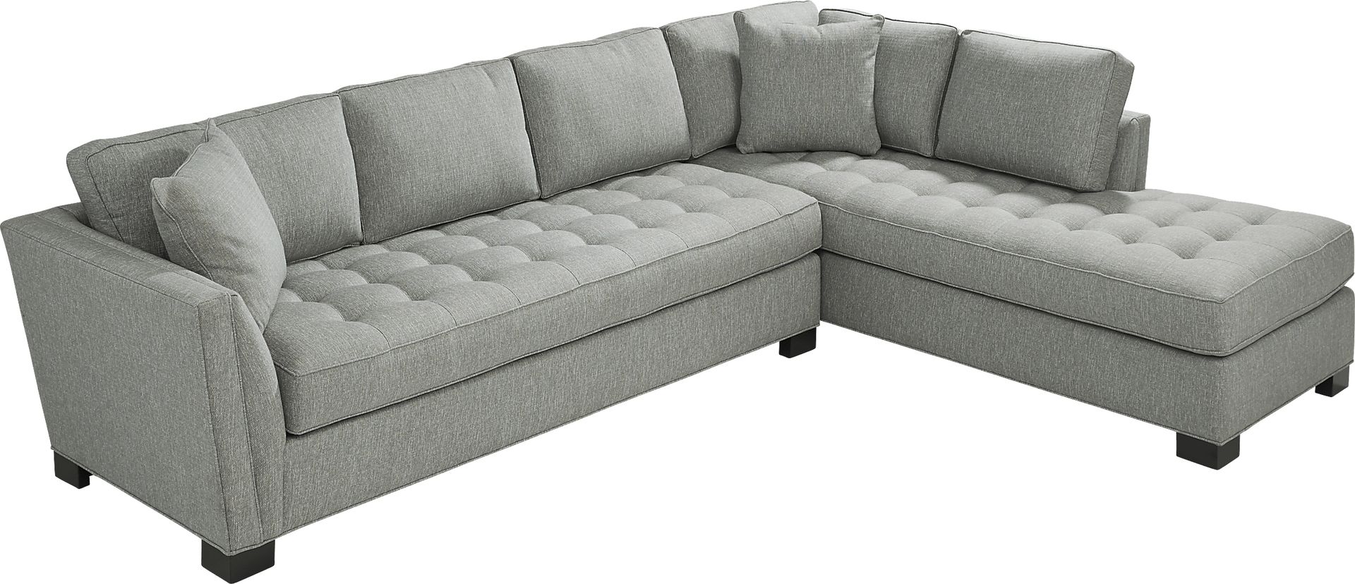 Cindy Crawford Home Calvin Heights Bluestone Textured 2 Pc XL Sectional - Image 3