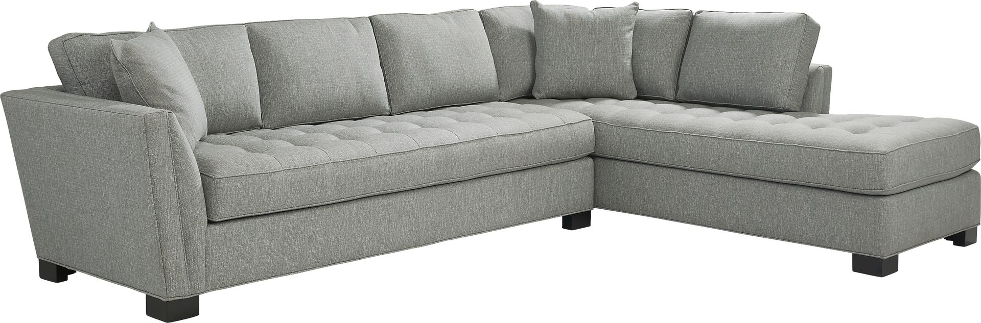Cindy Crawford Home Calvin Heights Bluestone Textured 2 Pc XL Sectional - Image 1