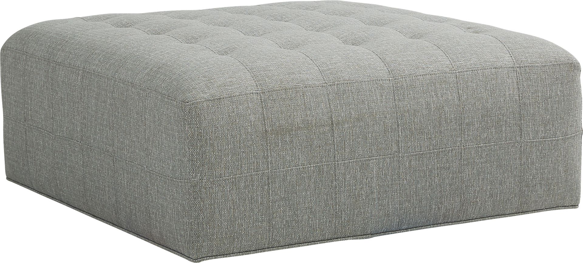 Cindy Crawford Home Calvin Heights Bluestone Textured Cocktail Ottoman - Image 1