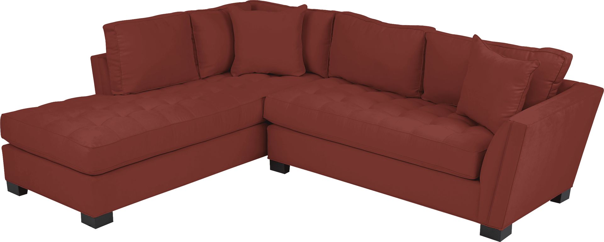 Cindy Crawford Home Calvin Heights Brick Microfiber 2 Pc Sectional - Image 3