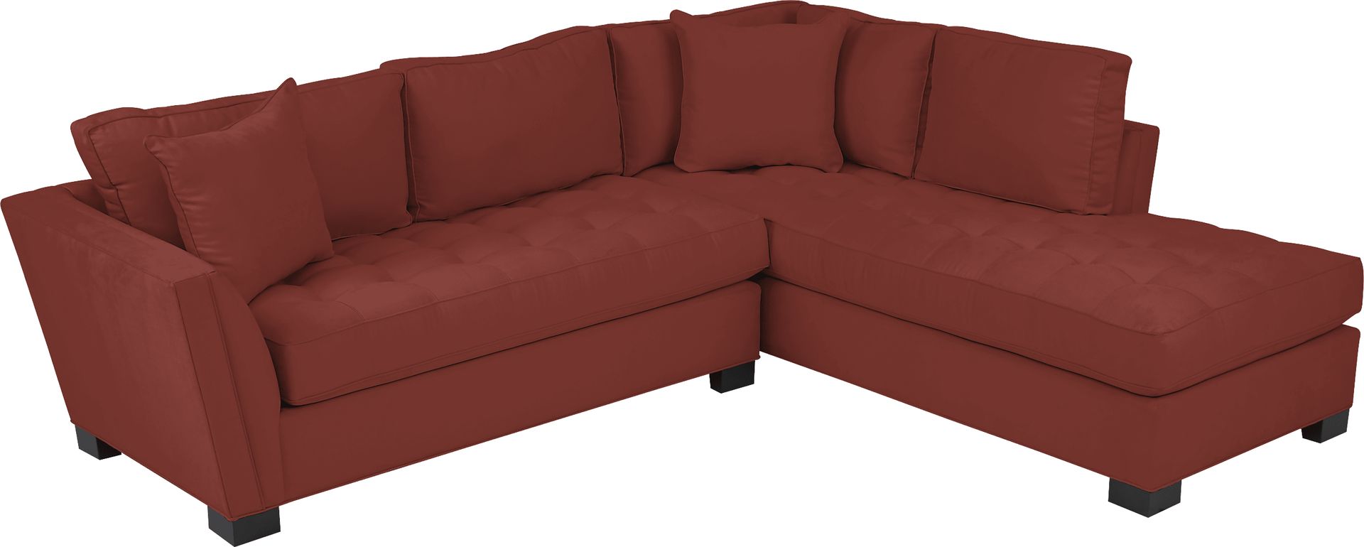 Cindy Crawford Home Calvin Heights Brick Microfiber 2 Pc Sectional - Image 3
