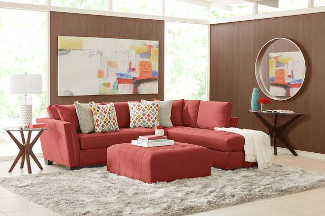 Cindy Crawford Home Calvin Heights Brick Microfiber 2 Pc Sectional - Thumbnail - Image 2