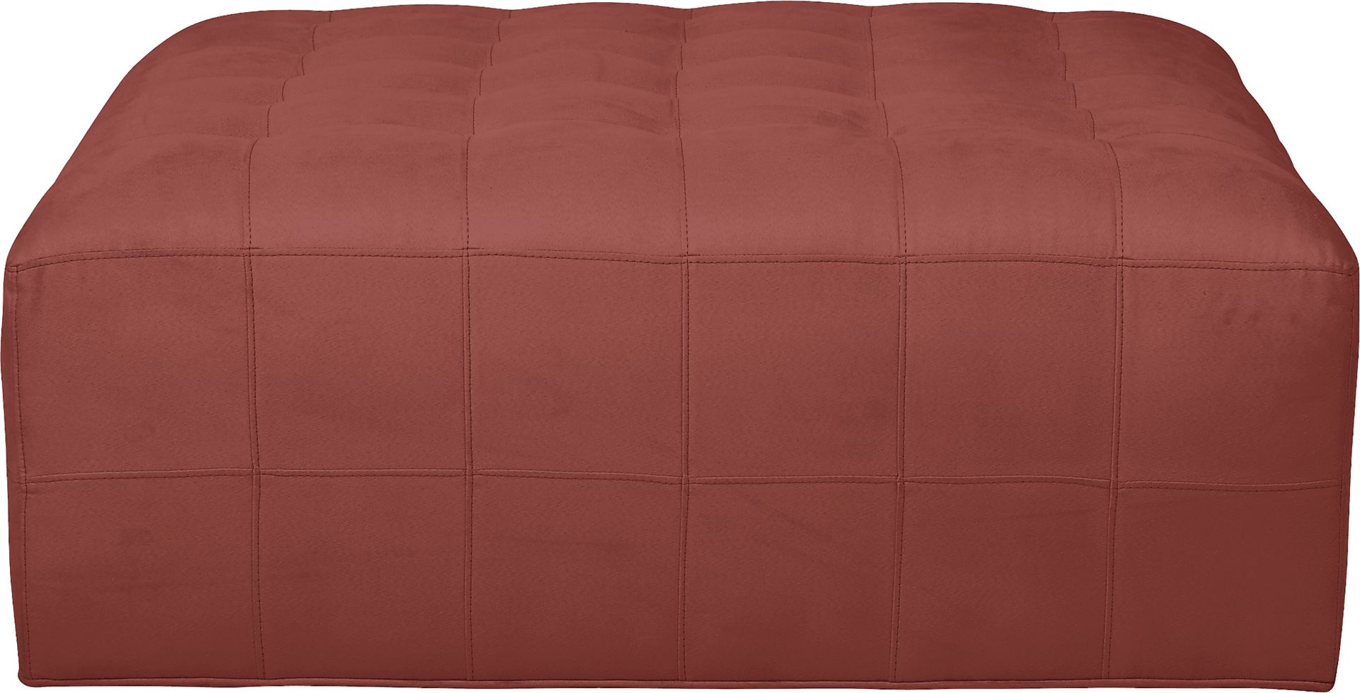 Cindy Crawford Home Calvin Heights Brick Microfiber Cocktail Ottoman - Image 2