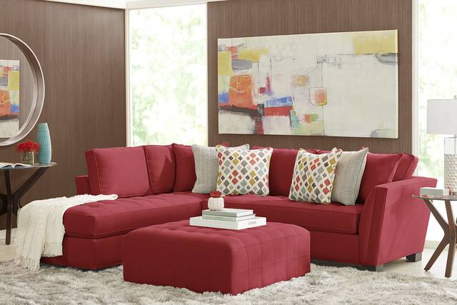 Cindy Crawford Home Calvin Heights Cardinal Microfiber 2 Pc Sectional - Thumbnail - Image 2