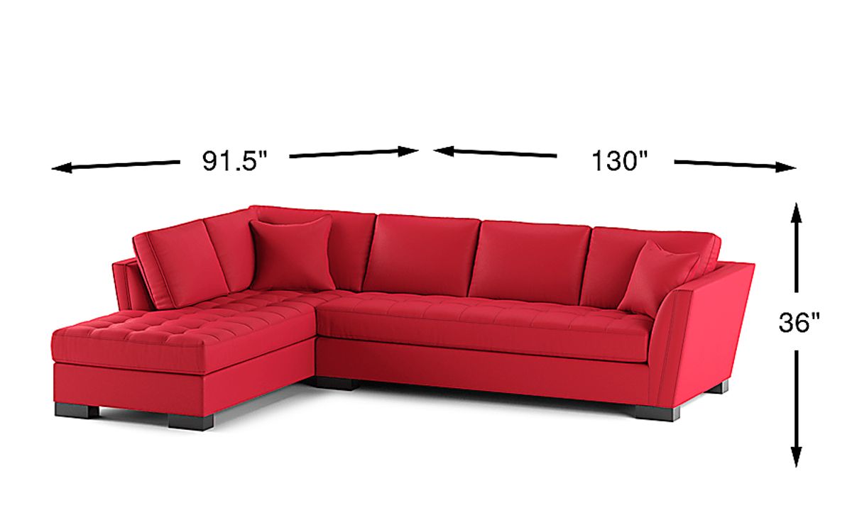 Cindy Crawford Calvin Heights Cardinal Red Microfiber 2 Pc Left