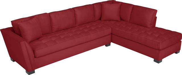 Cindy Crawford Home Calvin Heights Cardinal Microfiber 2 Pc XL Sectional - Thumbnail - Image 4