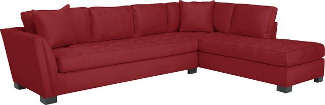 Cindy Crawford Home Calvin Heights Cardinal Microfiber 2 Pc XL Sectional - Thumbnail - Image 1