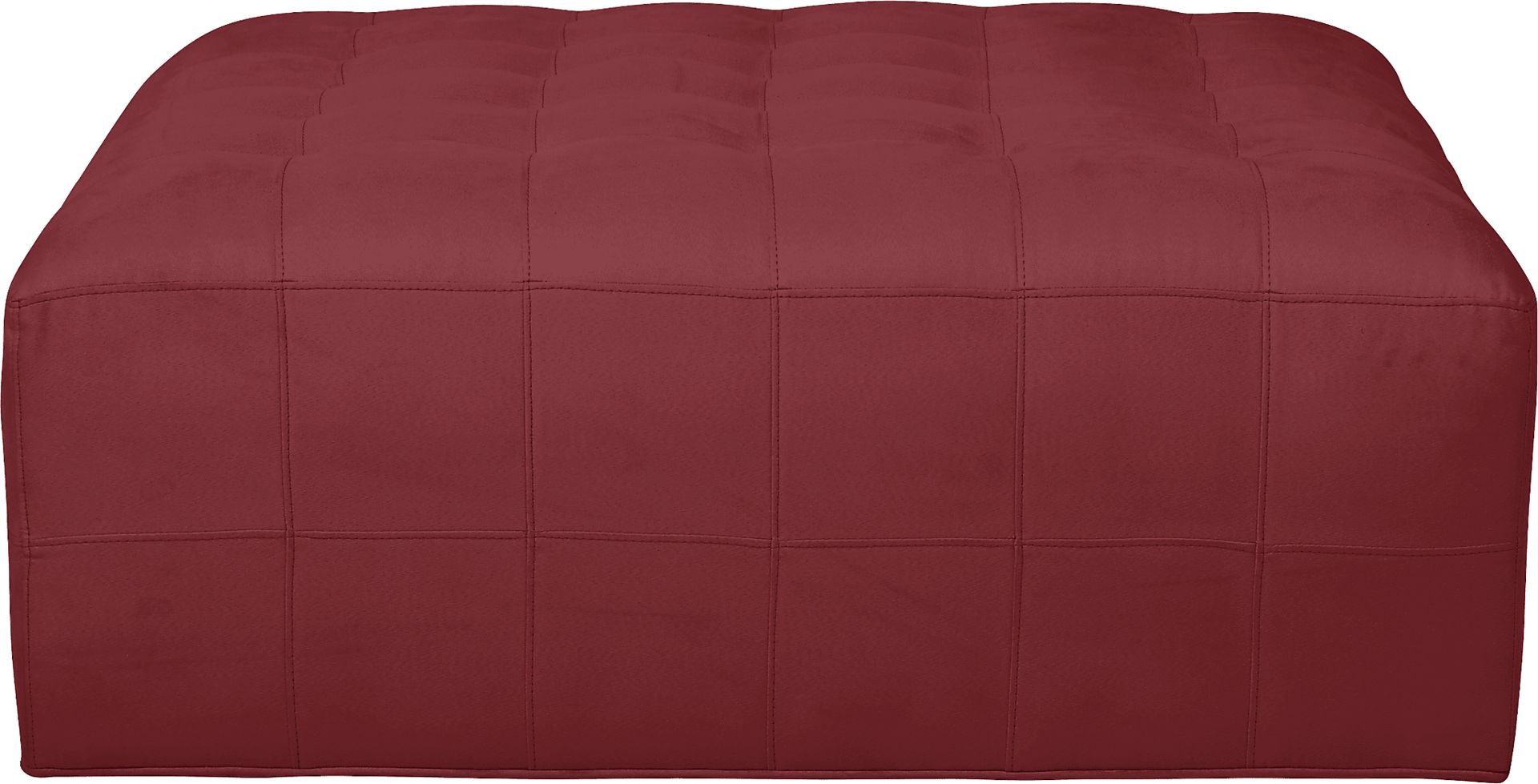 Cindy Crawford Home Calvin Heights Cardinal Microfiber Cocktail Ottoman - Image 2