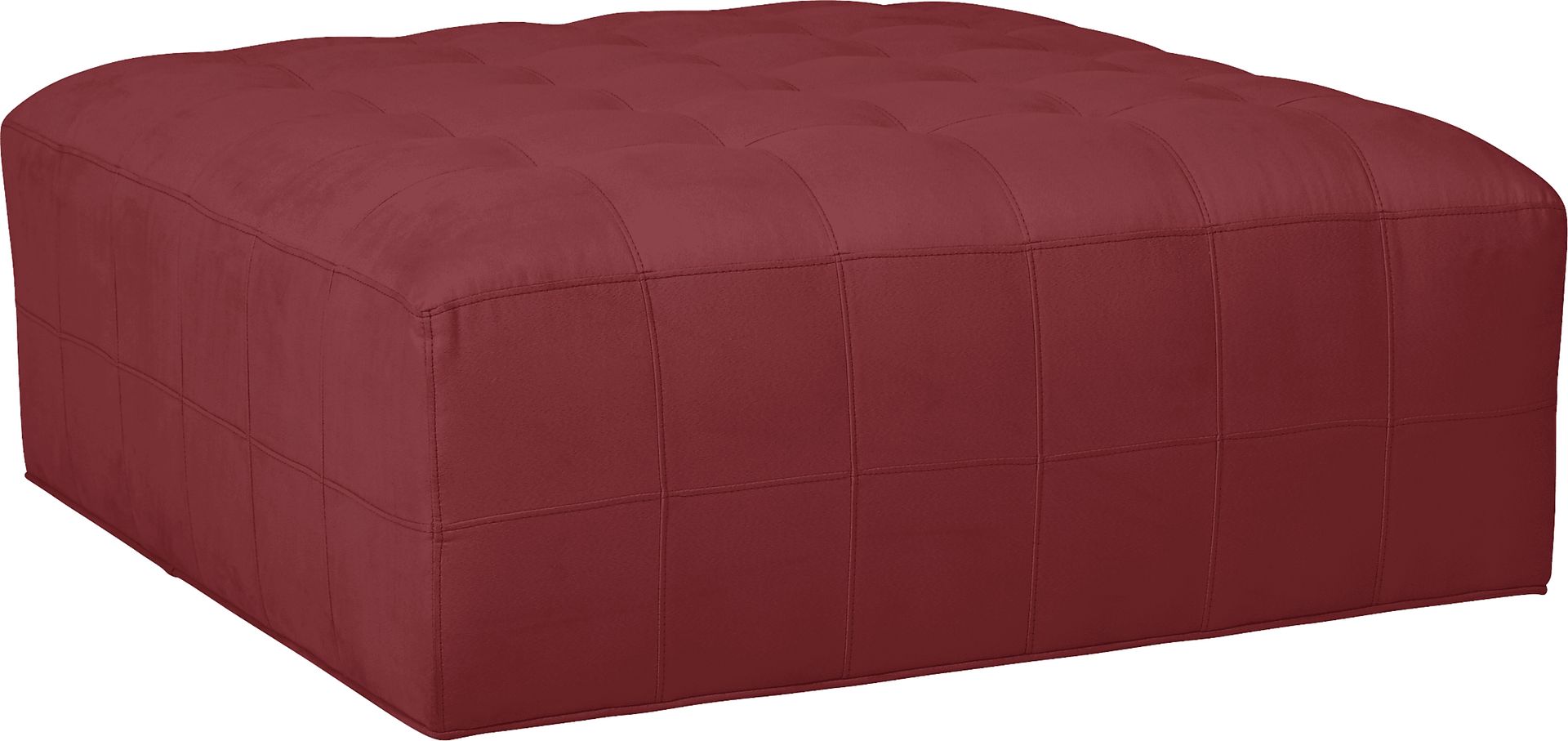 Cindy Crawford Home Calvin Heights Cardinal Microfiber Cocktail Ottoman - Image 1