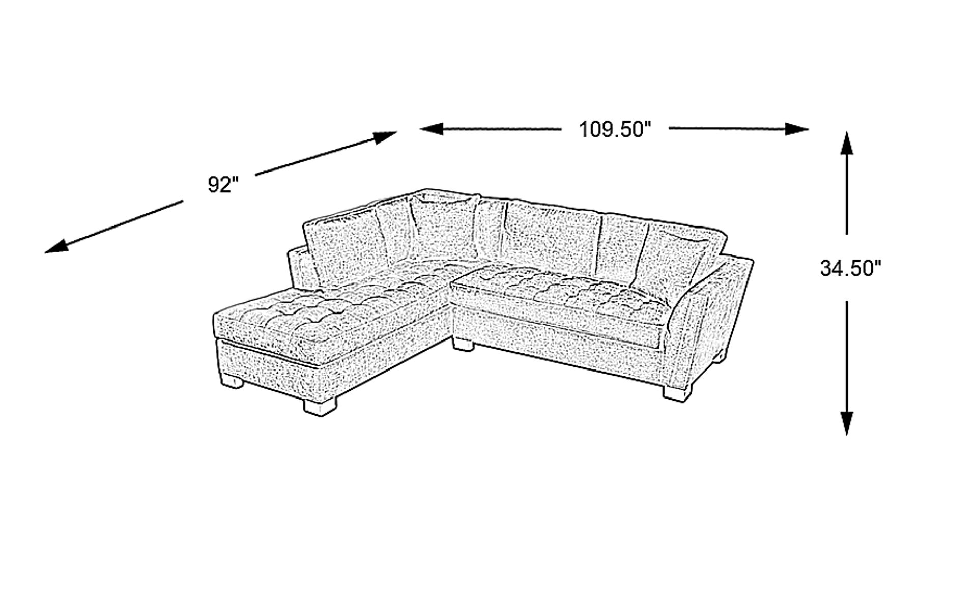 Dimension Image. Please refer to the Dimension Tab on this page for dimension details.