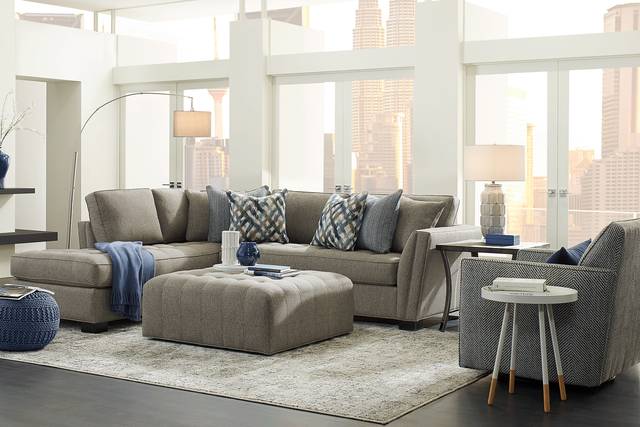 Calvin Heights Cobblestone Textured 2 Pc Sectional - Thumbnail - Image 2