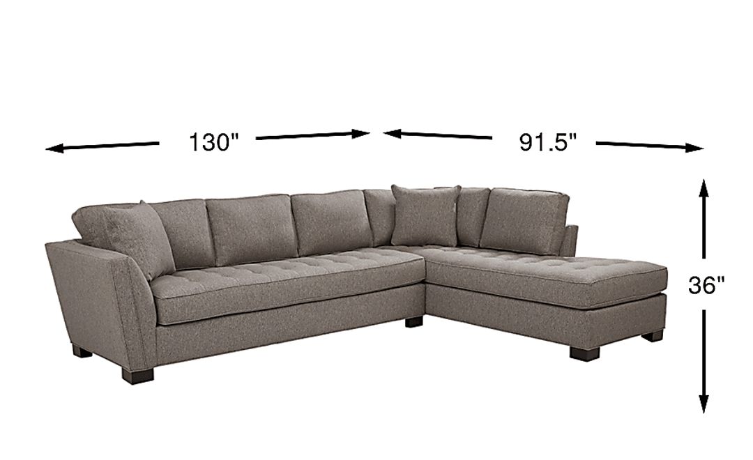 Calvin Heights 2 Pc Right Arm Chaise XL Sectional