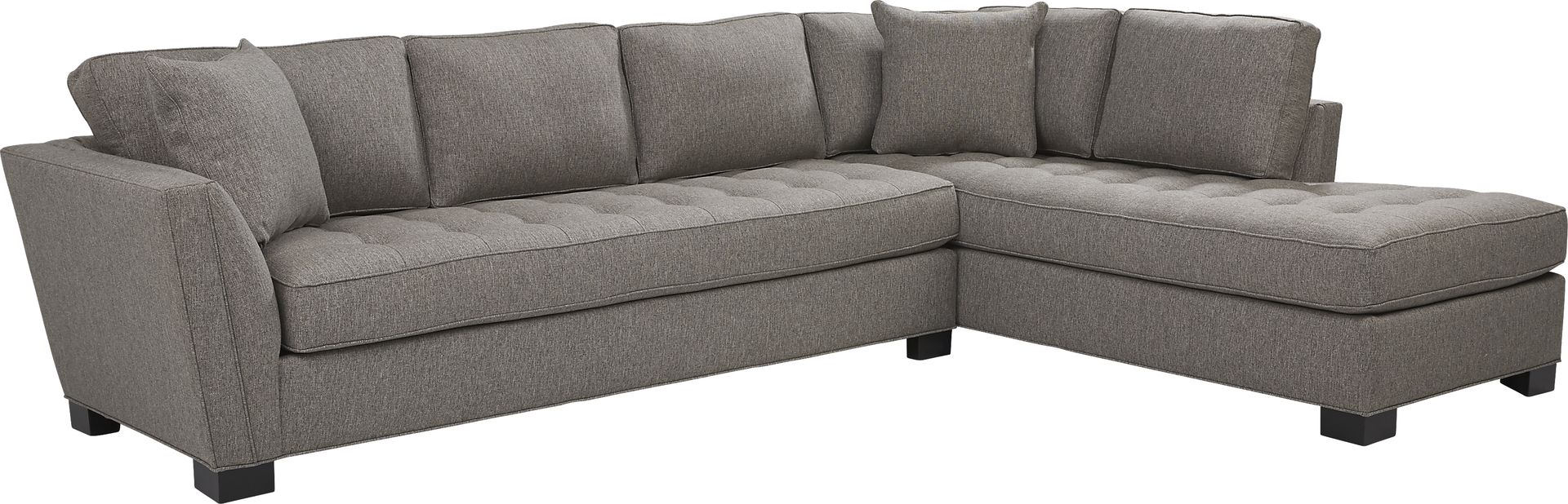 Calvin Heights Cobblestone Textured 2 Pc XL Sectional - Image 1