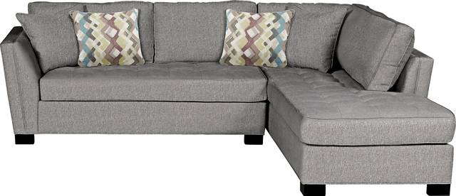 Cindy Crawford Home Calvin Heights Gray Textured 2 Pc Sectional - Thumbnail - Image 1