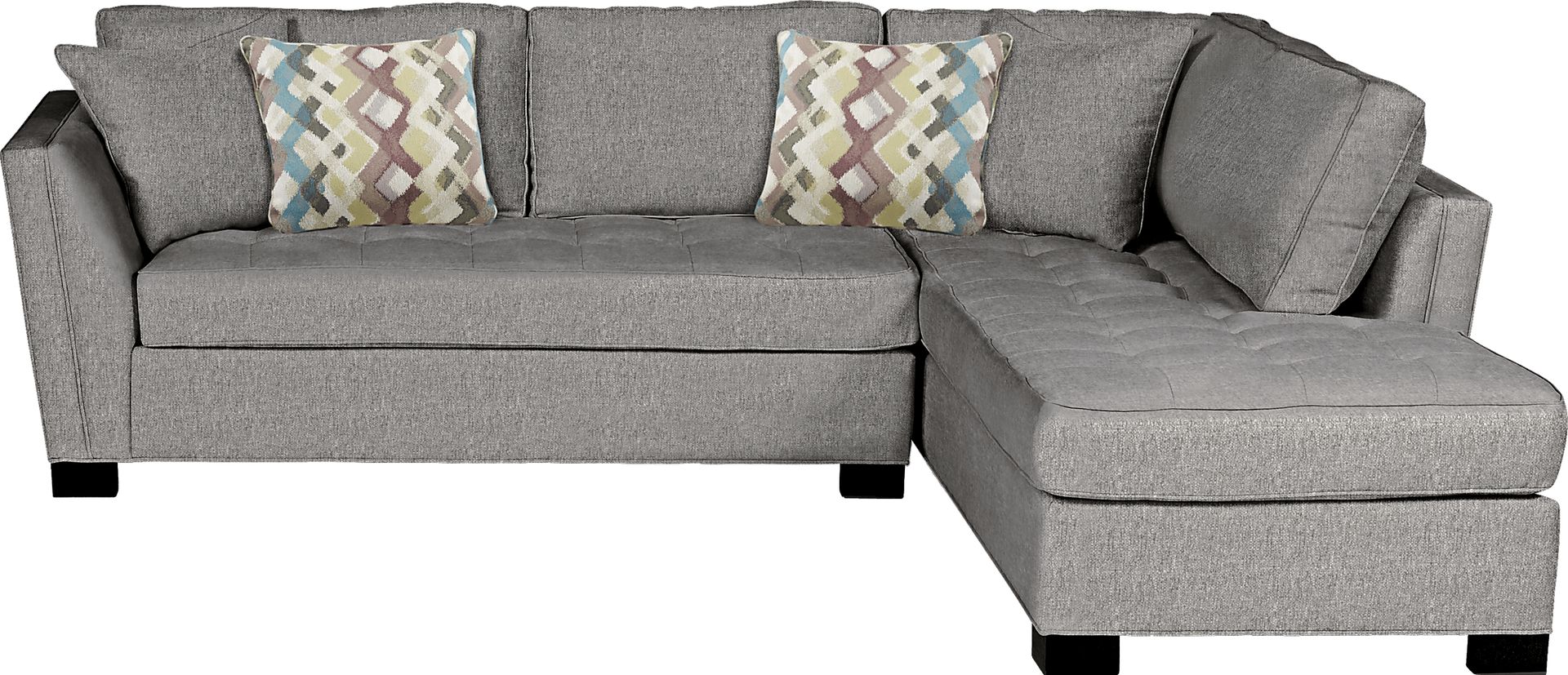 Cindy Crawford Home Calvin Heights Gray Textured 2 Pc Sectional - Image 1