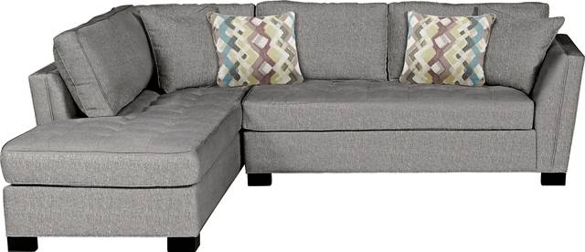 Cindy Crawford Home Calvin Heights Gray Textured 2 Pc Sectional - Thumbnail - Image 1