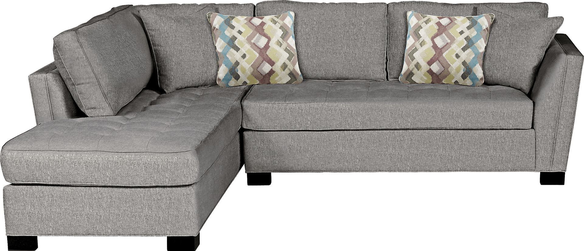 Cindy Crawford Home Calvin Heights Gray Textured 2 Pc Sectional - Image 1