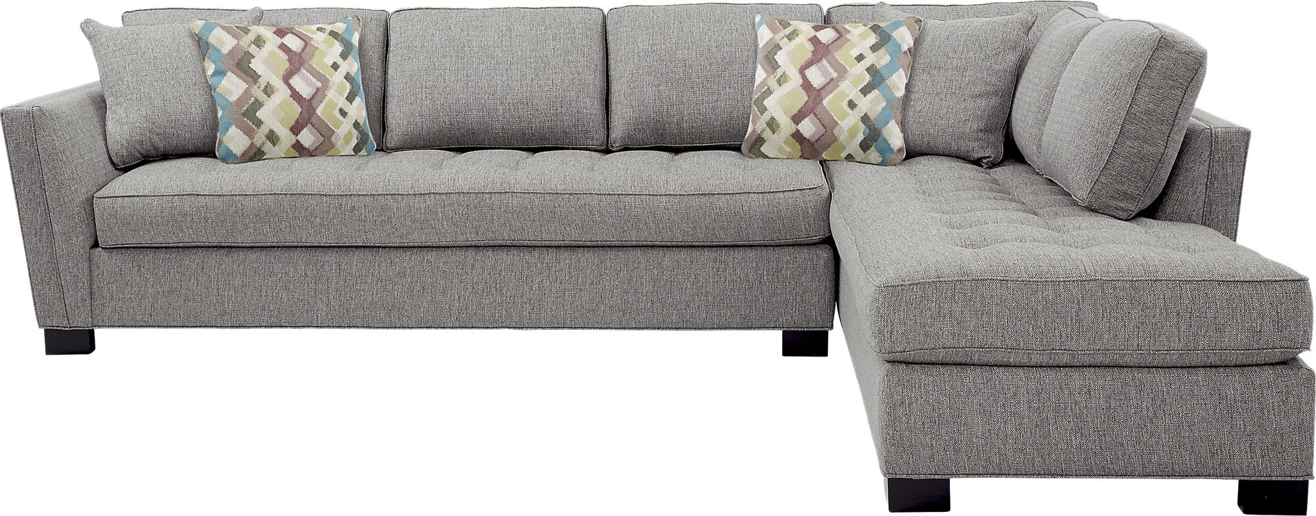 Cindy Crawford Home Calvin Heights Gray Textured 2 Pc XL Sectional - Image 1