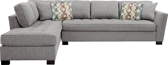 Cindy Crawford Home Calvin Heights Gray Textured 2 Pc XL Sectional - Thumbnail - Image 1