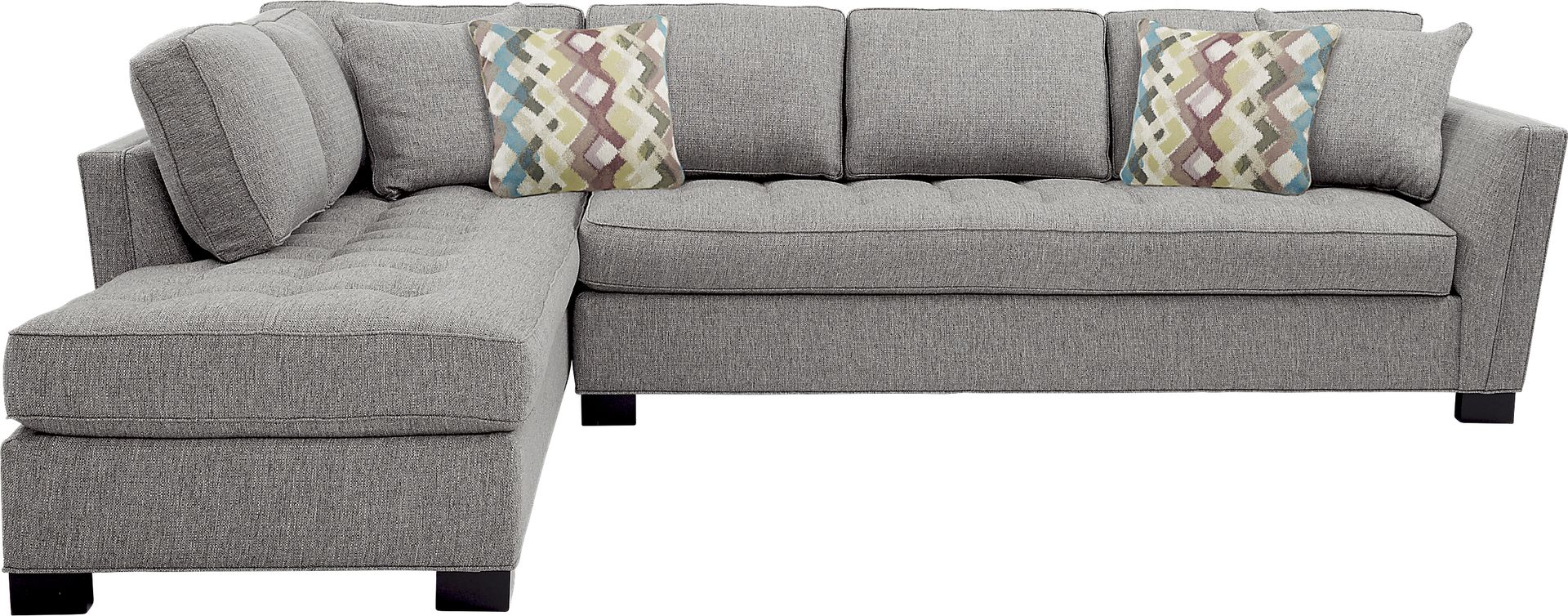 Cindy Crawford Home Calvin Heights Gray Textured 2 Pc XL Sectional - Image 1