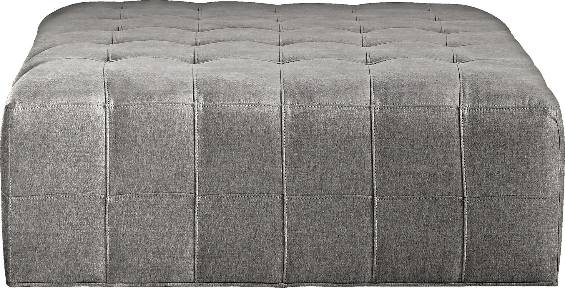 Cindy Crawford Home Calvin Heights Gray Textured Cocktail Ottoman - Image 1