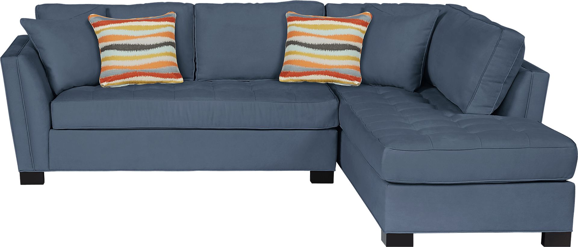 Cindy Crawford Home Calvin Heights Indigo Microfiber  2 Pc Sectional - Image 1