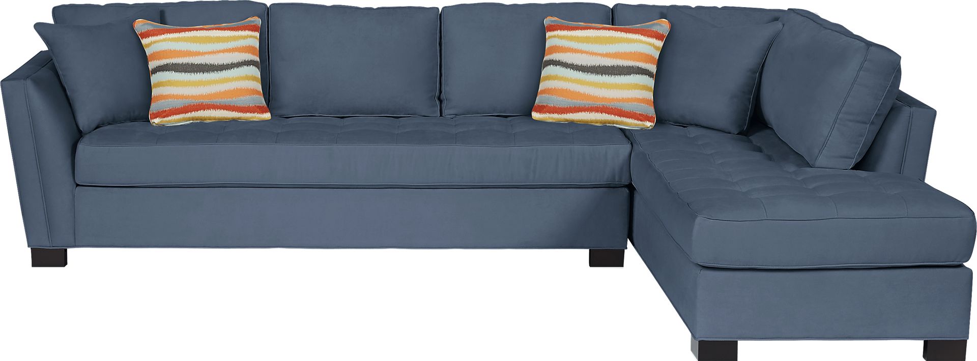 Cindy Crawford Home Calvin Heights Indigo Microfiber 2 Pc XL Sectional - Image 1