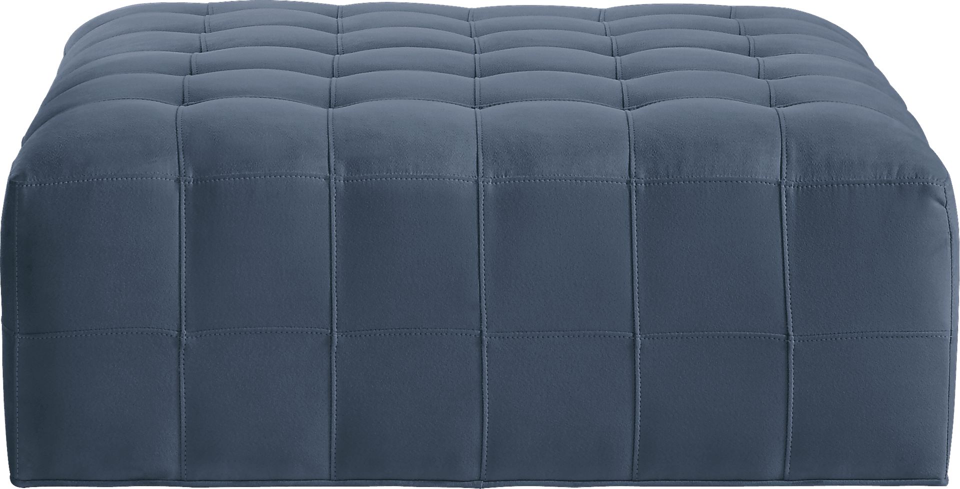Cindy Crawford Home Calvin Heights Indigo Microfiber Cocktail Ottoman - Image 1