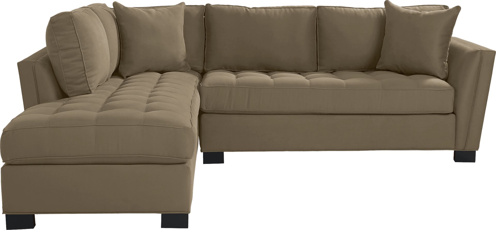 Cindy Crawford Home Calvin Heights Khaki Microfiber 2 Pc Sectional - Image 1